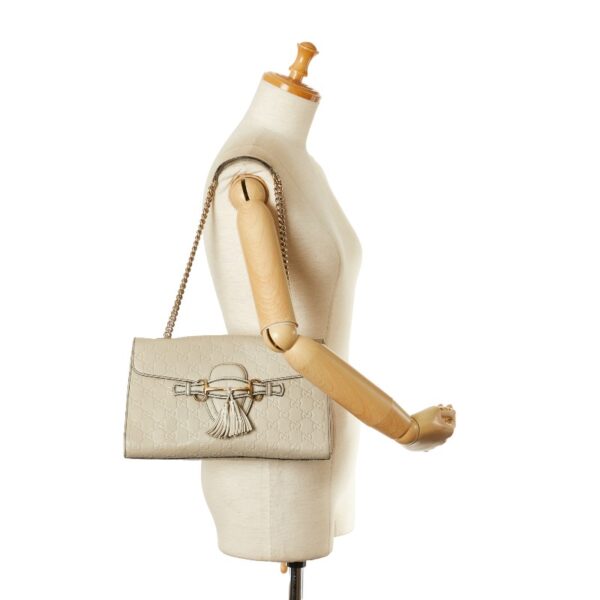 1 0164801 11 Gucci Guccisima Chain Shoulder Bag Ivory