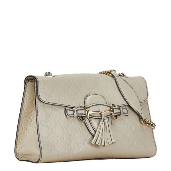 1 0164801 2 Gucci Guccisima Chain Shoulder Bag Ivory