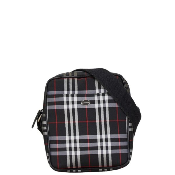 1 0164809 1 Burberry Nova Check Crossbody Shoulder Bag Red Black