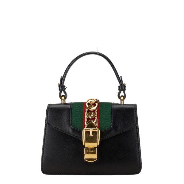 1 0164875 2 Gucci Sylvie 2WAY Handbag Black