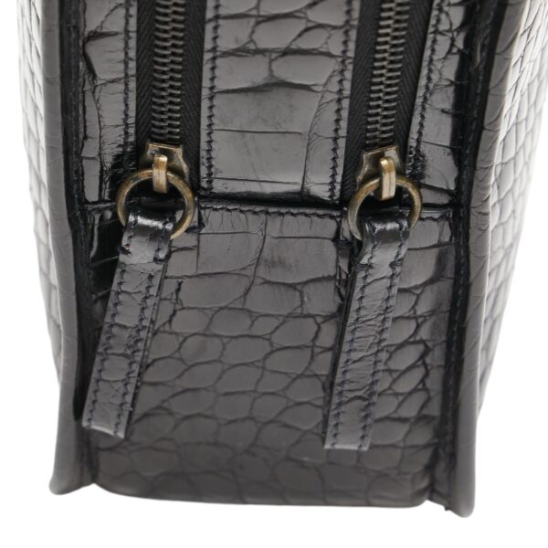 1 0165153 5 Prada Croc Plate Enamel Handbag Black