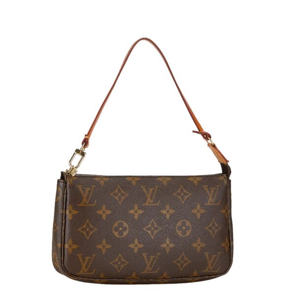 1 0165287 2 Louis Vuitton Monogram Pochette Accessoire Handbag Brown