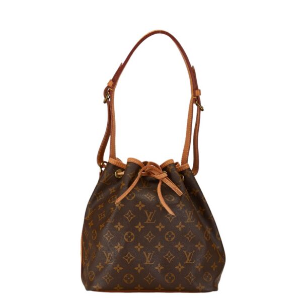 1 0165294 2 Louis Vuitton Monogram Petit Noe Shoulder Bag Brown