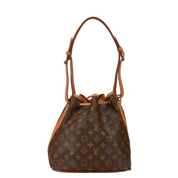 1 0165294 4 Louis Vuitton Monogram Petit Noe Shoulder Bag Brown