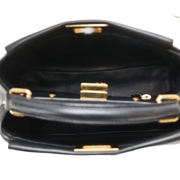 1 0165323 6 Fendi Peekaboo Mini 2WAY Shoulder Bag Black