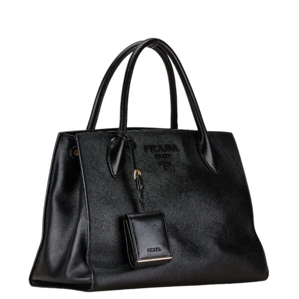 1 0165756 3 Prada Saffiano 2WAY Shoulder Bag Black