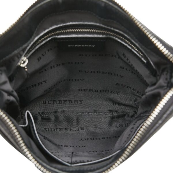 1 0165818 6 Burberry Nova Check Crossbody Shoulder Bag Nylon Black Beige