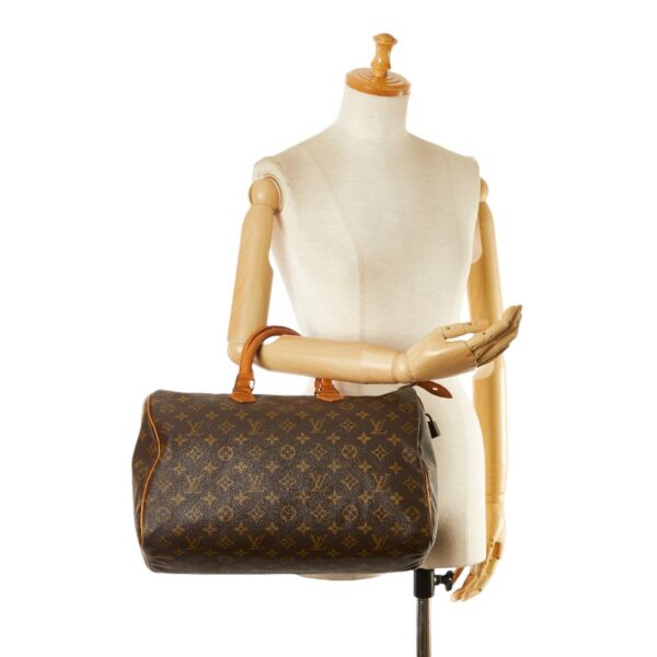 1 0165851 13 Louis Vuitton Monogram Speedy 35 Handbag Brown