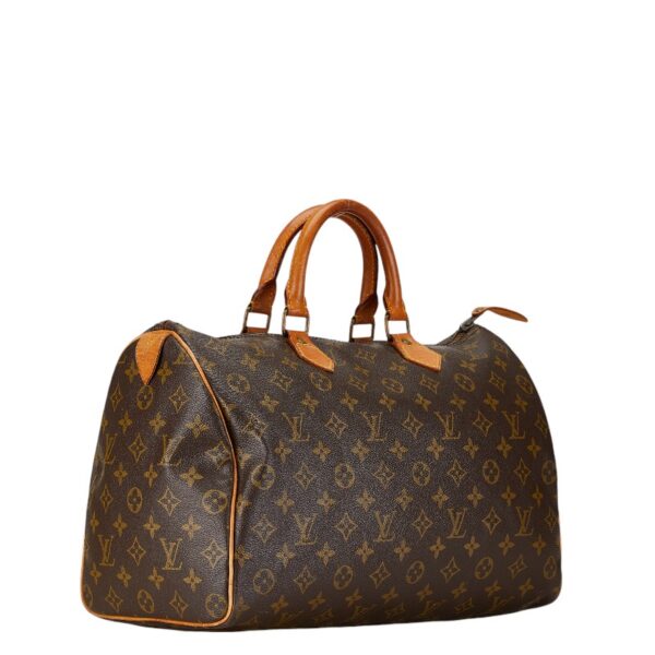 1 0165851 2 Louis Vuitton Monogram Speedy 35 Handbag Brown