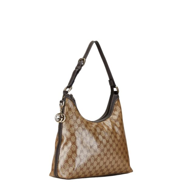 1 0165862 2 Gucci GG Crystal Shoulder Bag Beige