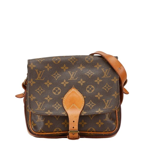 1 0165865 1 Louis Vuitton Monogram Cartesier MM Crossbody Shoulder Bag Brown