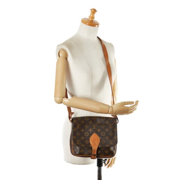 1 0165865 11 Louis Vuitton Monogram Cartesier MM Crossbody Shoulder Bag Brown