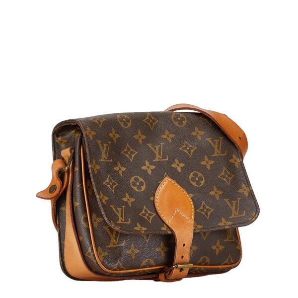 1 0165865 2 Louis Vuitton Monogram Cartesier MM Crossbody Shoulder Bag Brown