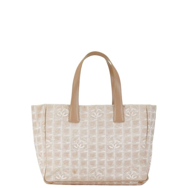 1 0165866 3 Chanel Line Tote Bag Nylon Beige