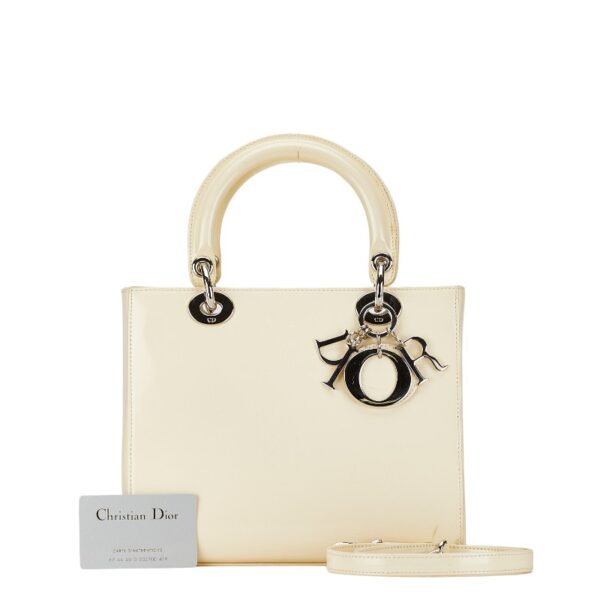 1 0165880 1 Dior Dior Shoulder Bag 2Way Enamel Beige