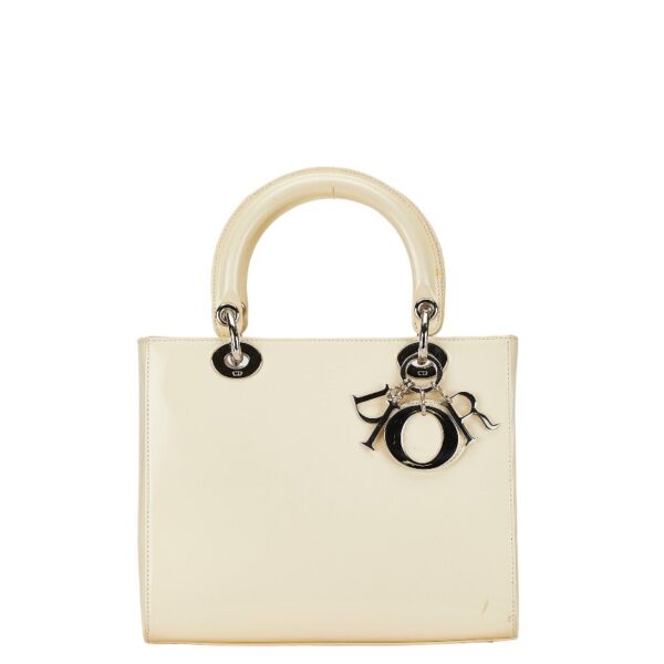 1 0165880 2 Dior Dior Shoulder Bag 2Way Enamel Beige