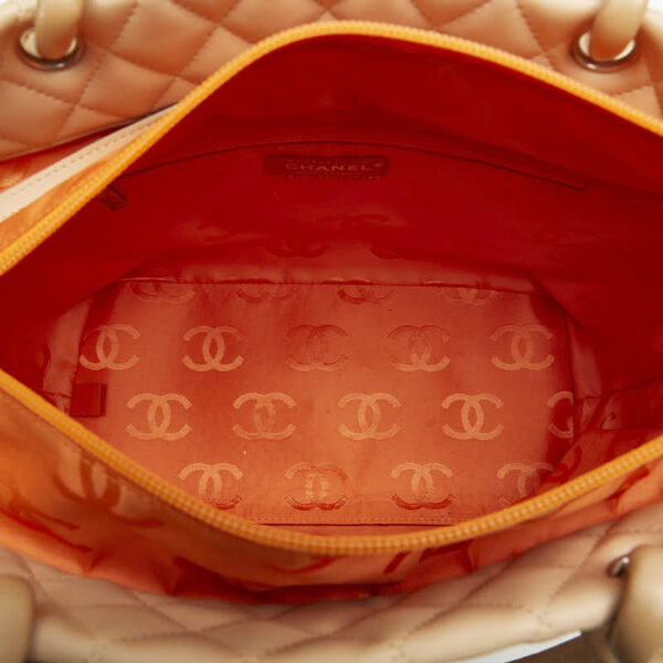 1 0166933 6 Chanel Cambon Line Tote Bag Lambskin Beige