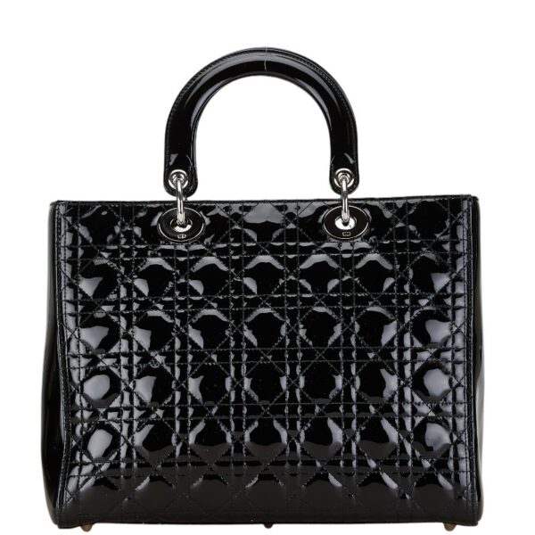 1 0166945 4 Dior Cannage Dior Shoulder Bag 2Way Enamel Black