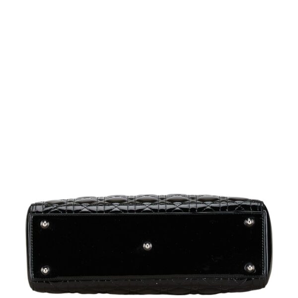 1 0166945 5 Dior Cannage Dior Shoulder Bag 2Way Enamel Black