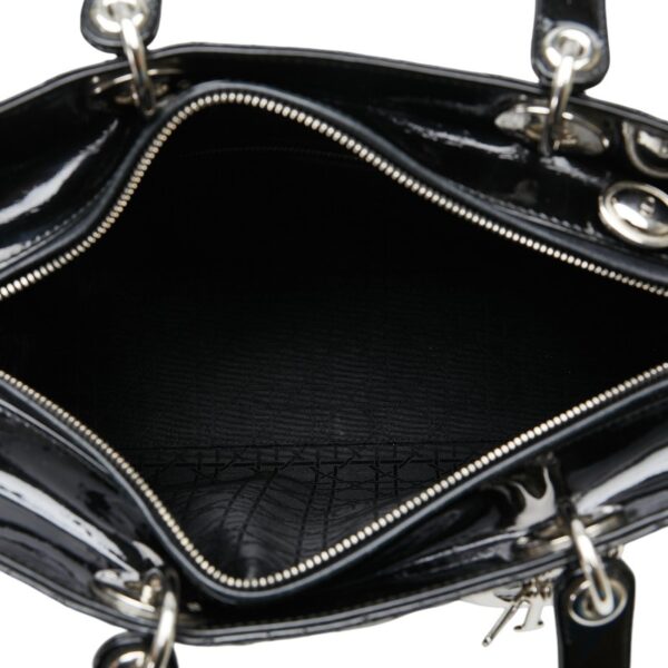 1 0166945 7 Dior Cannage Dior Shoulder Bag 2Way Enamel Black