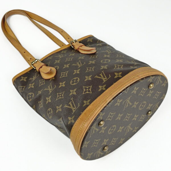 1000035014392 12 Louis Vuitton Petit Bucket PM Shoulder Tote Bag Monogram Brown