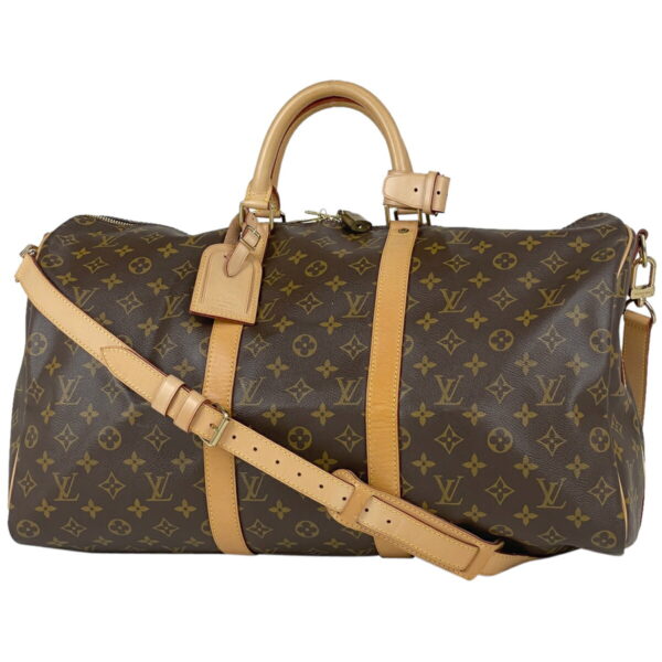 1000035989829 11 Louis Vuitton Keepall Bandouliere 50 Bag Monogram Brown