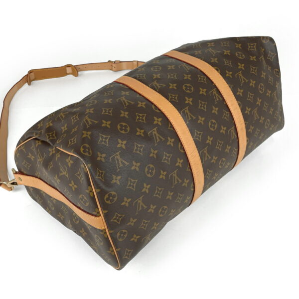 1000035989829 12 Louis Vuitton Keepall Bandouliere 50 Bag Monogram Brown