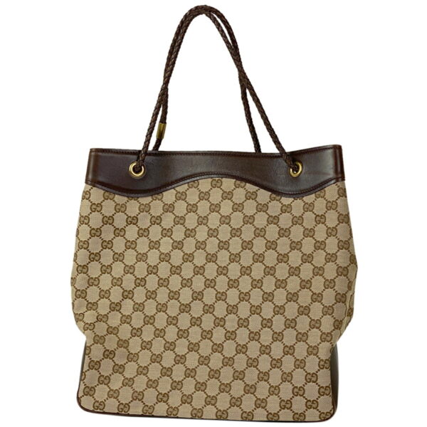 1000037233753 11 Gucci GG Pattern Braided Crossbody Handbag GG Canvas Brown