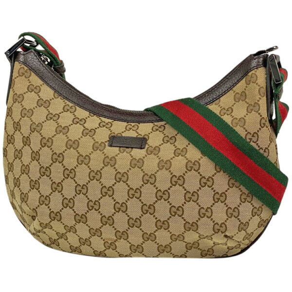 1000037491412 11 Gucci GG Pattern Sherry Line Crossbody Shoulder Bag GG Canvas Brown Green