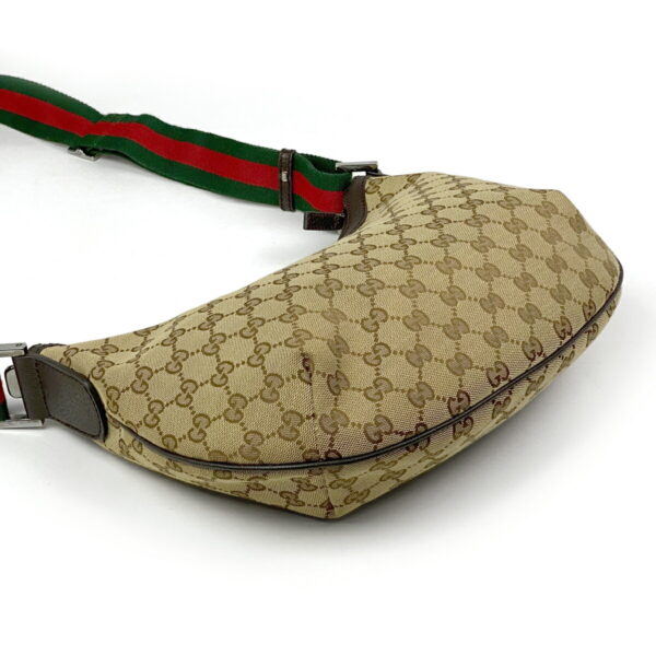 1000037491412 12 Gucci GG Pattern Sherry Line Crossbody Shoulder Bag GG Canvas Brown Green