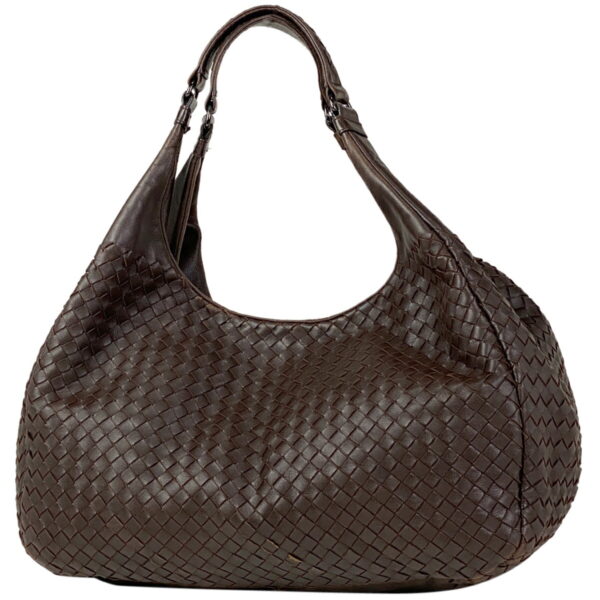 1000038083784 11 Bottega Veneta Intrecciato Campana Braided Mesh Nappa Shoulder Bag Brown