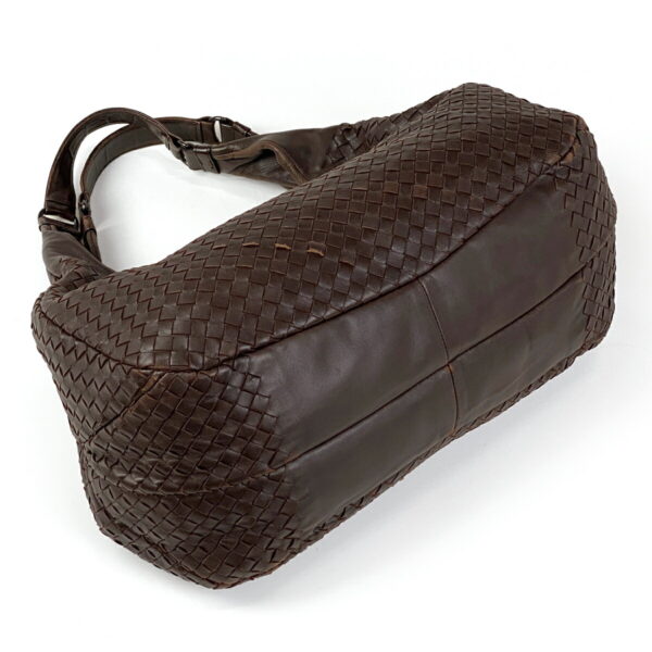 1000038083784 12 Bottega Veneta Intrecciato Campana Braided Mesh Nappa Shoulder Bag Brown