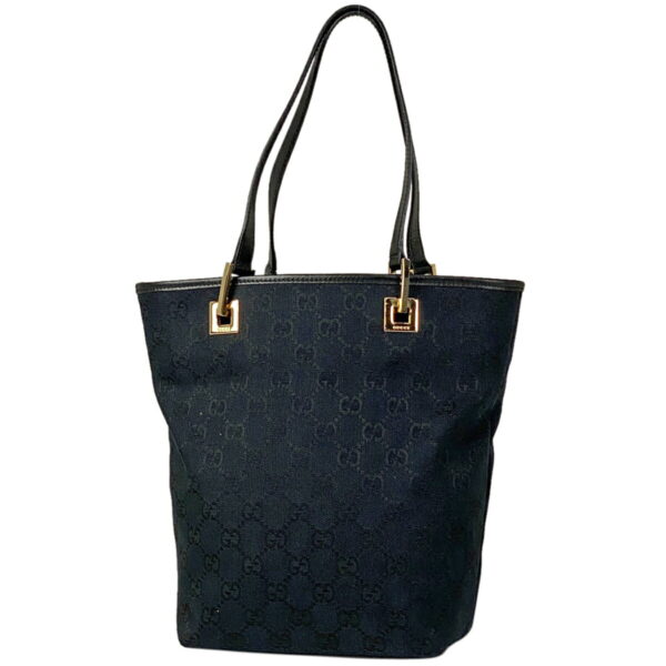 1000040863534 11 Gucci GG Pattern Tote Bag GG Canvas Black Navy