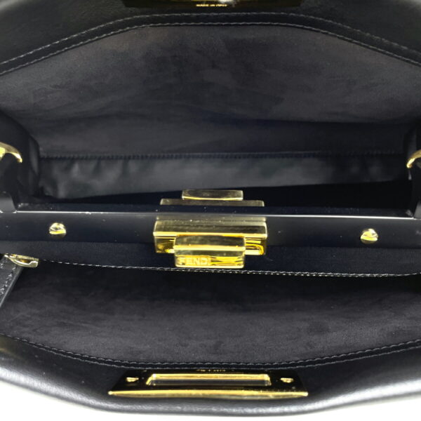 1000043485900 21 Fendi Peekaboo Handbag 2WAY Shoulder Bag Leather Black