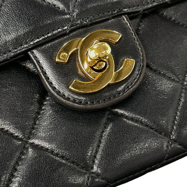 1000043681388 16 Chanel Cocomark Handbag Matelasse Leather Black