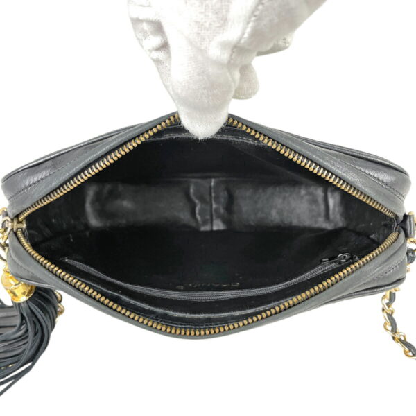 1000043681494 19 Chanel Cocomark Fringe Chain Shoulder Bag Tassel Leather Black