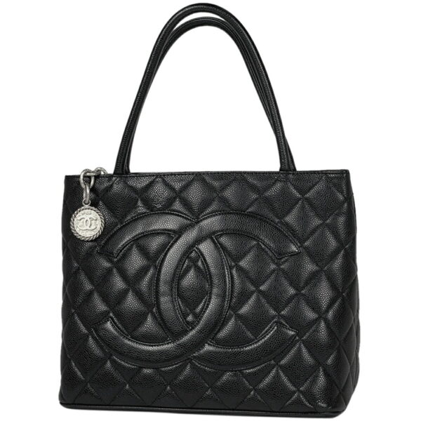 1000043683351 11 Chanel Reprint Tote Bag Caviar Skin Black