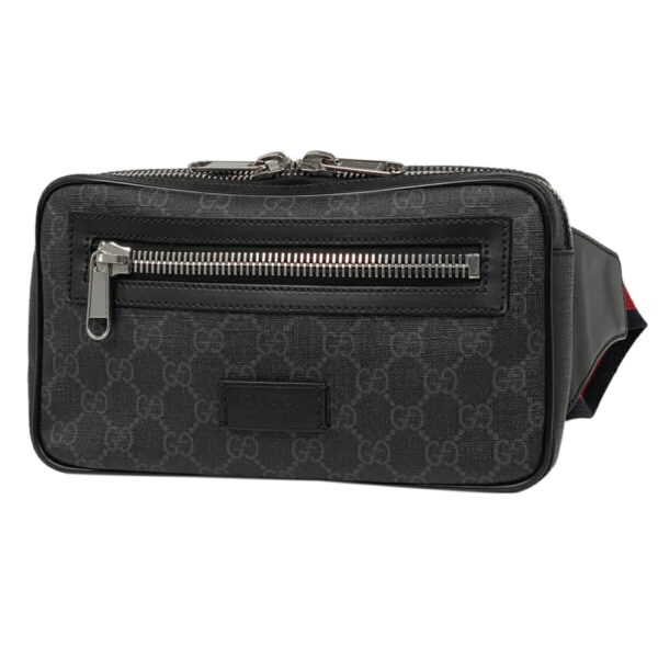 1000043700546 11 Gucci GG Pattern Sherry Line Waist Bag GG Supreme Black