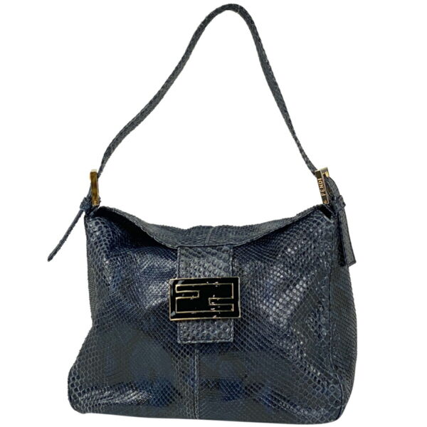 1000043759032 11 Fendi Zucca Shoulder Bag Python Leather Blue Black