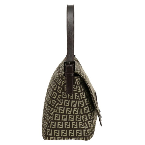 1000043760052 04 Fendi Zucchino Pattern Mamma Bucket Shoulder Bag Canvas Brown