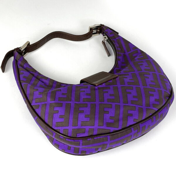 1000044275630 12 Fendi Zucca Pattern Shoulder Bag Nylon Purple Brown