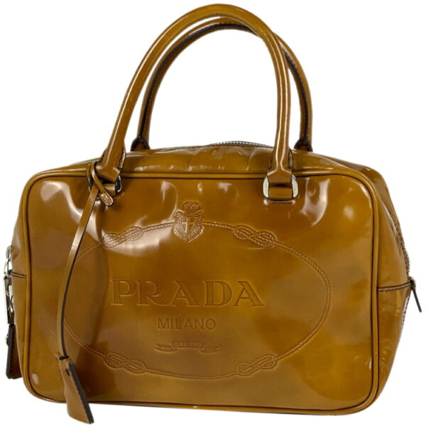 1000044787898 11 PRADA Handbag Enamel Brown