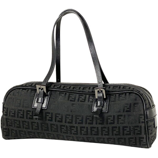 1000044983931 11 Fendi Zucchino Pattern Handbag Canvas Black