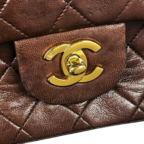 1000046548404 16 Chanel Matelasse W Flap Chain Shoulder Bag Leather Brown