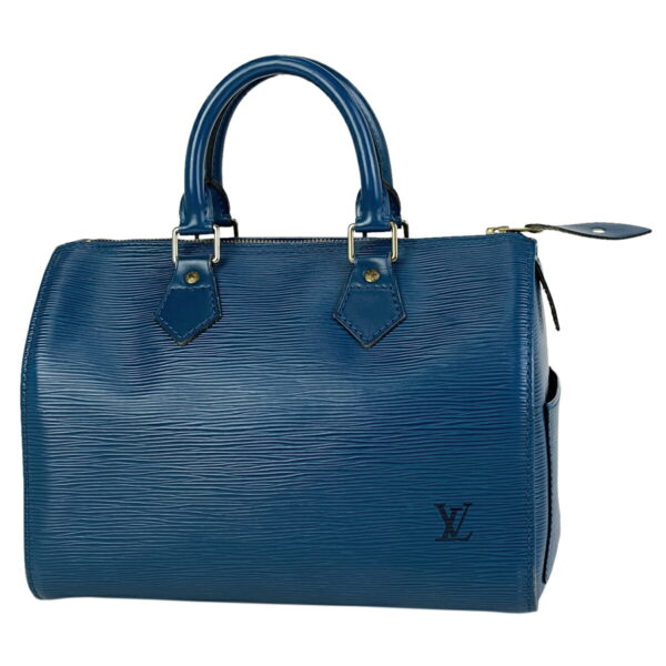 1000047308199 11 Louis Vuitton Speedy 25 Handbag Epi Toledo Blue