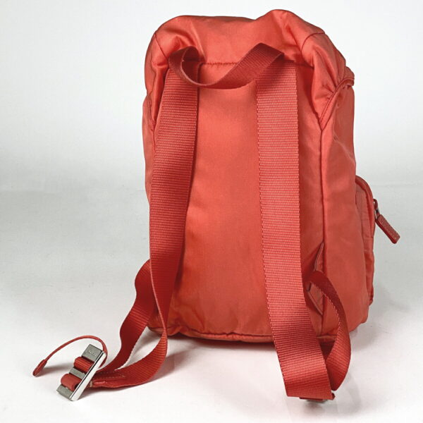 1000047308526 12 PRADA Plate Backpack Testo Nylon Orange