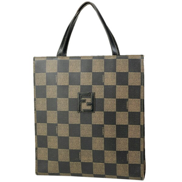 1000047629805 11 Fendi Block Check Tote Bag Brown