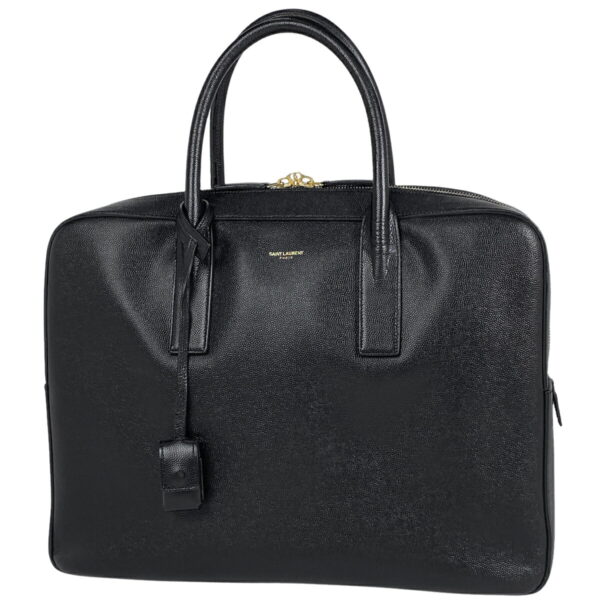 1000047683289 11 Saint Laurent Museum Business Bag Briefcase Leather Black