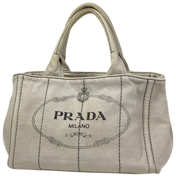 1000047684965 11 PRADA Canapa Tote Tote Bag Canvas Gray