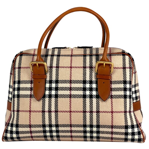 1000047966177 11 Burberry Plaid Nova Check Canvas Mini Handbag Beige